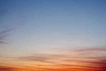 Blue Sky Photo View Background. Red and blue sky at sunset