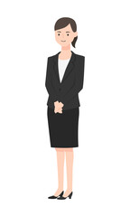 若い女性新入社員のイラスト。