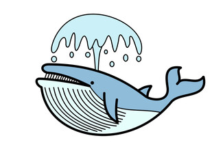 クジラ潮吹き(青線)