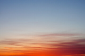 Blue Sky Photo View Background. Red and blue sky at sunset