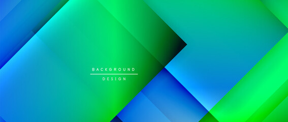 Square shapes composition, fluid gradient geometric abstract background. 3D shadow effects, modern design template