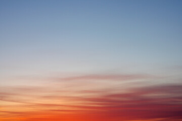 Fototapeta premium Blue Sky Photo View Background. Red and blue sky at sunset
