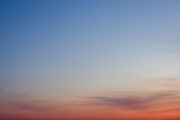 Blue Sky Photo View Background. Red and blue sky at sunset