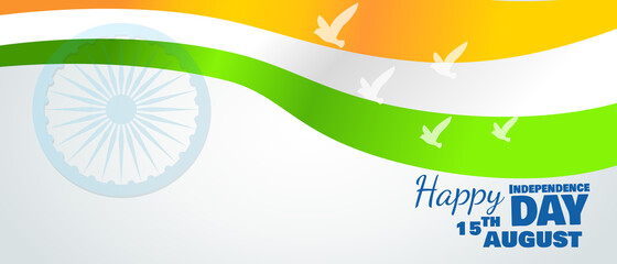 India Independence Day 15th August background. Indian waving flag.