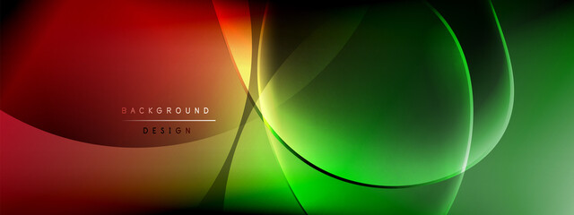 Vector abstract background - liquid bubble shapes on fluid gradient with shadows and light effects. Shiny design template for text