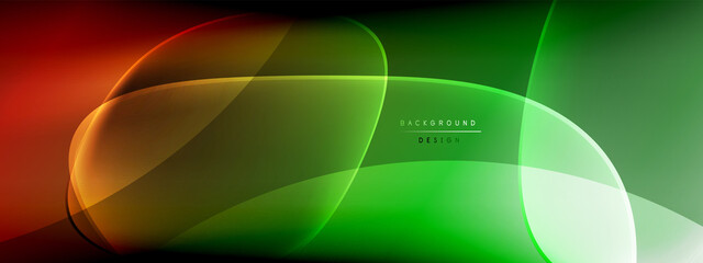 Vector abstract background - liquid bubble shapes on fluid gradient with shadows and light effects. Shiny design template for text