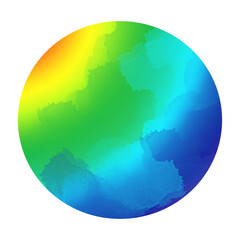 Ball from the gradient. Abstract watercolor art hand paint on a white background. 