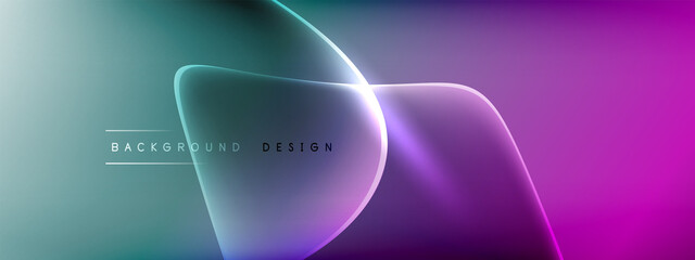 Vector abstract background - liquid bubble shapes on fluid gradient with shadows and light effects. Shiny design template for text