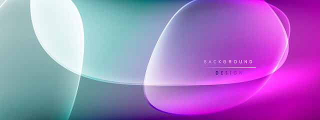 Vector abstract background - liquid bubble shapes on fluid gradient with shadows and light effects. Shiny design template for text