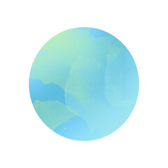 Blue circle made of gradient. Abstract watercolor art hand paint on a white background.
