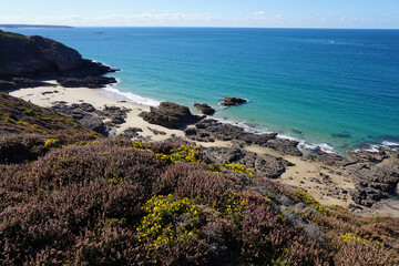the coast of the atlantic sea in Brittany, France