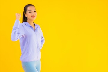 Portrait beautiful young asian sport woman ready for exercise