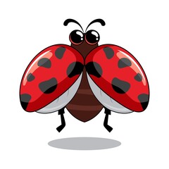 Fototapeta premium Ladybug Cartoon Cute Animals Illustration