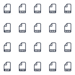 File and Formats Icon Set - Blue Version