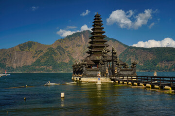 View of the temple in the middle of the lake.