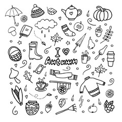 set of vector autumn pictures