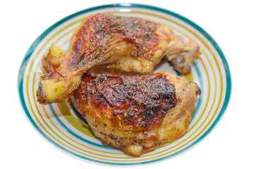 Baked chicken dish with honey and herbs.