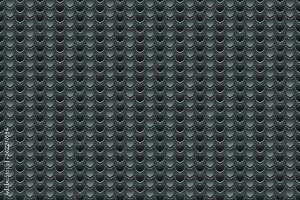 Poster abstract vector texture of scales. black vector seamless pattern. background consisting of black hex
