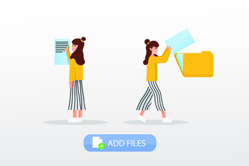 a woman added files to the folder
