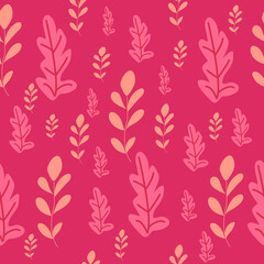Fototapeta na wymiar Seamless Pattern Vector Illustration. Great for fabric, scrapbooking, wallpaper, gift wrap. Surface pattern design. Floral Design Pink 