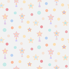 Cute, seamless pattern with a stars in pastel color. Illustration for children design, Wallpaper, textiles, fabric, packaging paper. Vector