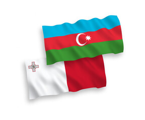 Flags of Malta and Azerbaijan on a white background