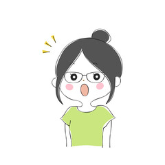 若い女性の表情バリエーション