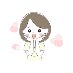 若い女性の表情バリエーション