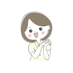 若い女性の表情バリエーション