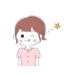 若い女性の表情バリエーション