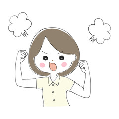 若い女性の表情バリエーション