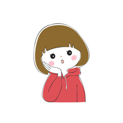 若い女性の表情バリエーション