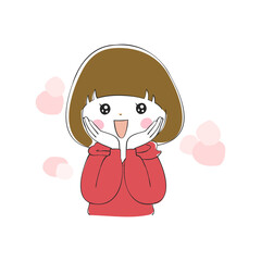 若い女性の表情バリエーション