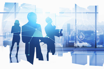 Fototapeta premium Business people in office, network interface