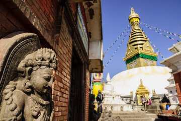 Swayambhu.Centro religioso de peregrinación tanto para budistas como hinduistas.Kathmandu, Nepal,...