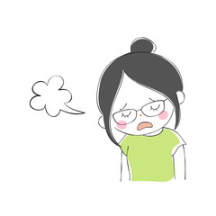 若い女性の表情バリエーション