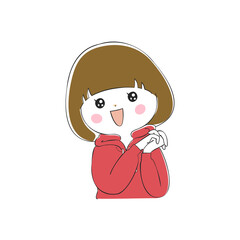 若い女性の表情バリエーション