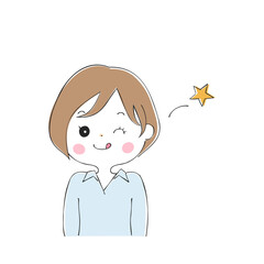 若い女性の表情バリエーション