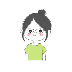 若い女性の表情バリエーション