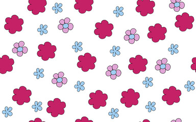 vector illustration, wildflowers, seamless background, pattern for design of fabric, paper