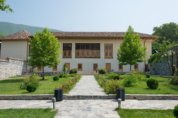 Fototapeta na wymiar Winter Palace. a famous historic site on the Silk Road, Sheki, Azerbaijan.