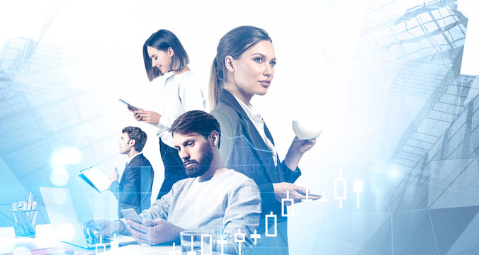 Four successful managers in city, chart