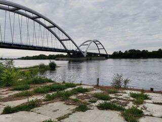 Obraz premium Road bridge in Torun on the Vistula River