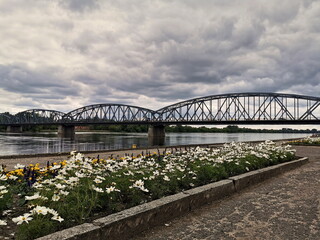 Road bridge in Torun on the Vistula River