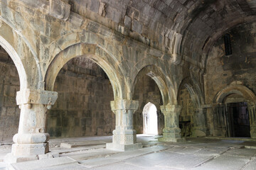Fototapeta na wymiar Sanahin Monastery in Sanahin village, Alaverdi, Lori, Armenia. It is part of the World Heritage Site - Monasteries of Haghpat and Sanahin.