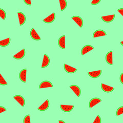 seamless pattern with watermelon slices
