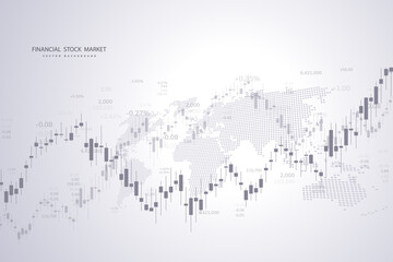 Stock market graph or forex trading chart for business and financial concepts, reports and investment . Vector illustration