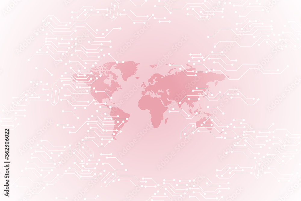 Poster global network connection.abstract background technology graphic design. network wireless systems an