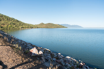 Ross River Dam with high water level in Townsville, Australia