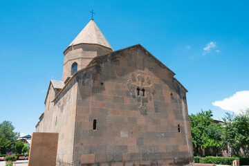 Fototapeta na wymiar Shoghakat Church in Echmiatsin, Armenia. It is part of the World Heritage Site - The Cathedral and Churches of Echmiatsin and the Archaeological Site of Zvartnots.